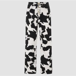 Cider Cow Print Straight Leg Jeans High Rise 90's Fit Mom Jeans Large 30"